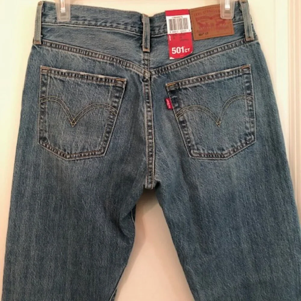NWT Levi's 501 CT Denim Jeans Waist 24" Inseam 32" Cropped - Picture 7 of 15